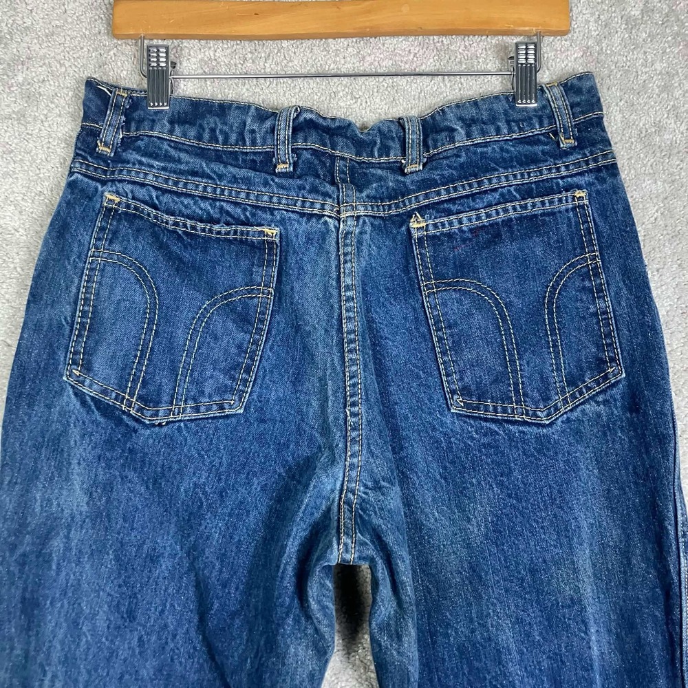 Vintage 70s Blue Denim Jeans Mens Made in USA Scovill Zip Retro Fits 30x31 - Picture 7 of 14